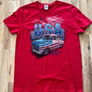 Spirit of America Men's Red White Blue Graphic T-Shirt Size Large Eagle